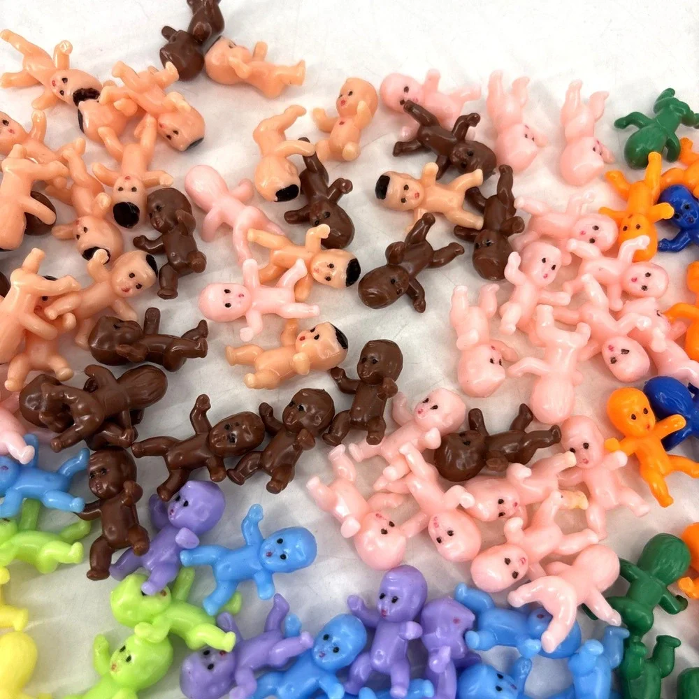 150 Mini Plastic Babies 1 Inch Tiny Figurines for Baby‎ Shower Games Multi Color
